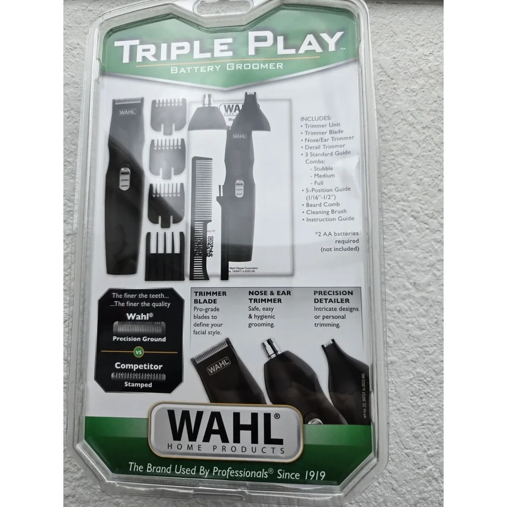 WAHL Triple Play 3 In 1 Groomer Kit For Beards, Nose & Ears New Factory Sealed.